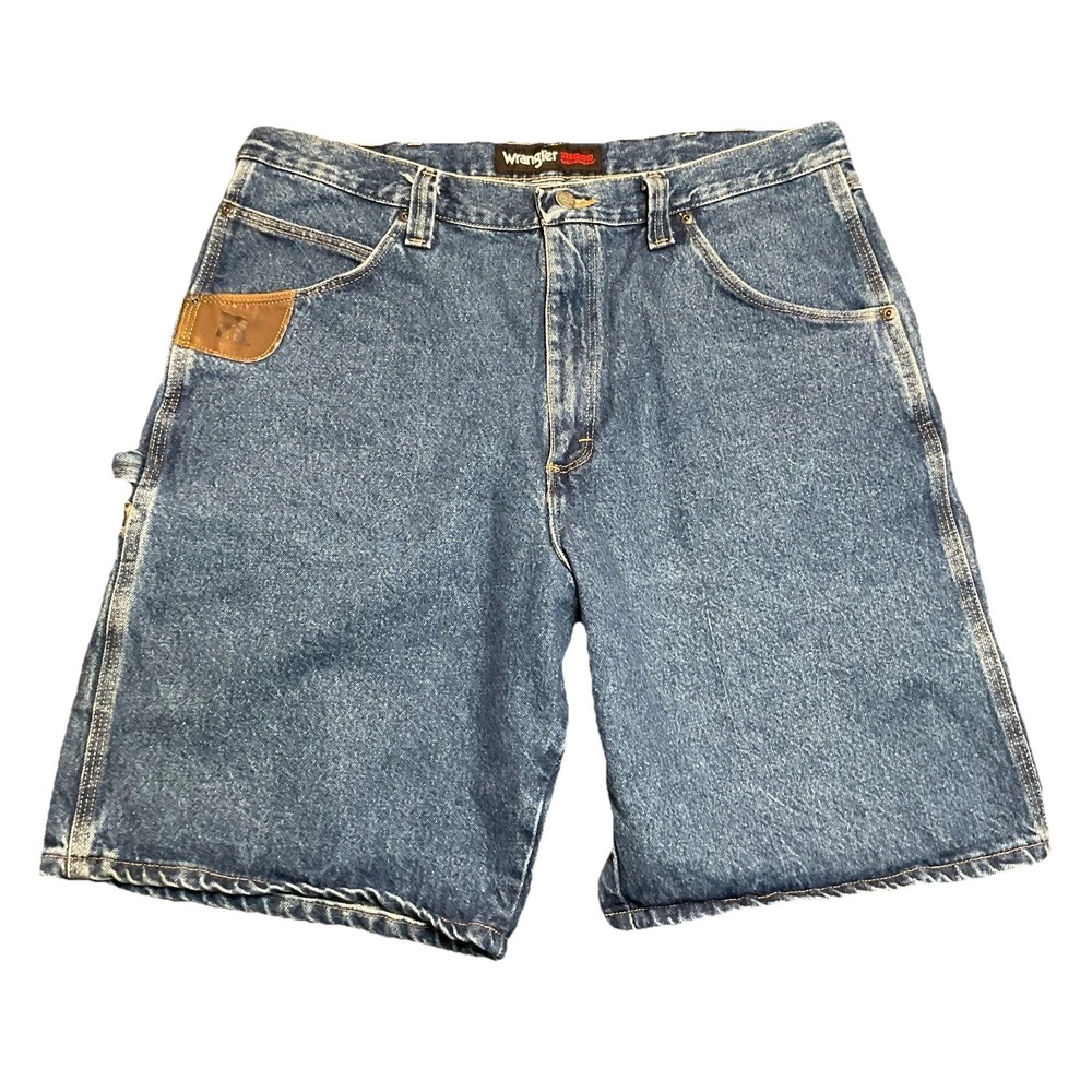 Wrangler Riggs Workwear Denim Workhorse Shorts Mens 38 Blue Cotton High Rise